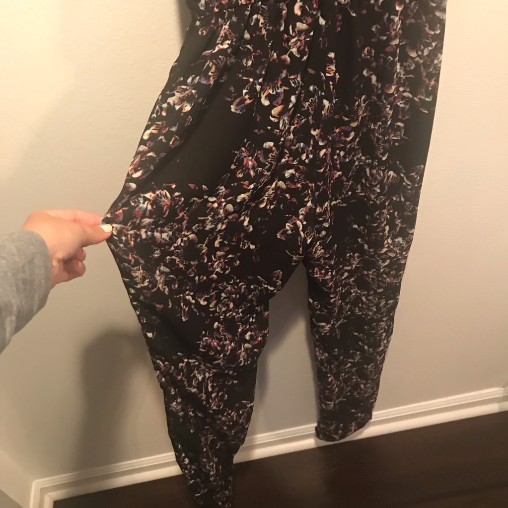 Anthropologie Black Floral Jumpsuit